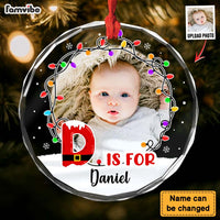 Personalized Gift  For Kid Christmas Circle Glass Ornament 35168 thumb 1