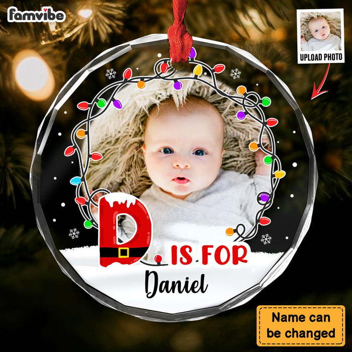 Personalized Gift  For Kid Christmas Circle Glass Ornament 35168 1
