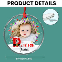 Personalized Gift  For Kid Christmas Circle Glass Ornament 35168 thumb 1