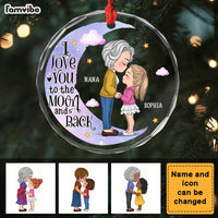 Personalized Gift For Granddaughter Love You To The Moon Circle Glass Ornament 35174 thumb 1