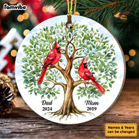 Personalized Dad Mom Memorial Cardinal Tree Of Life New MDF Circle Ornament 35181 thumb 1