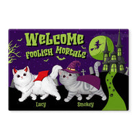 Personalized Welcome Foolish Mortals Cat Doormat 35190 thumb 1