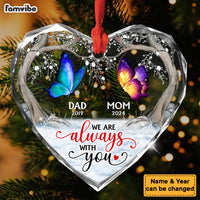 Personalized Memorial Gift For Loved One Butterflies Heart glass ornaments 35205 Heart Glass Ornaments thumb 1