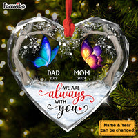 Personalized Memorial Gift For Loved One Butterflies Heart glass ornaments 35205 Heart Glass Ornaments thumb 1