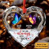 Personalized Memorial Gift For Loved One Butterflies Heart glass ornaments 35205 Heart Glass Ornaments thumb 1
