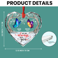 Personalized Memorial Gift For Loved One Butterflies Heart glass ornaments 35205 Heart Glass Ornaments thumb 1