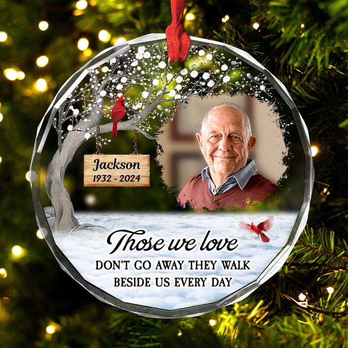 Personalized Memorial Keepsakes GiftThose We Love Circle Glass Ornament 35231 1