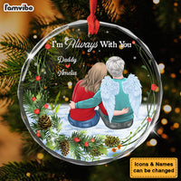 Personalized Memorial I Am Always With You Circle Glass Ornament 35258 thumb 1