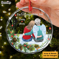 Personalized Memorial I Am Always With You Circle Glass Ornament 35258 thumb 1