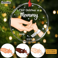Personalized Gift For New Mom First Christmas Circle Glass Ornament 35262 thumb 1