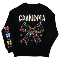 Personalized Gift For Grandma Christmas Light Coquette Bow Unisex Sleeve Printed Standard Sweatshirt 35264 thumb 1