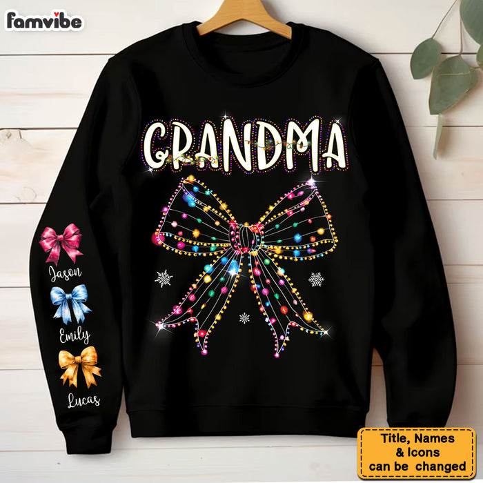 Personalized Gift For Grandma Christmas Light Coquette Bow Unisex Sleeve Printed Standard Sweatshirt 35264 1