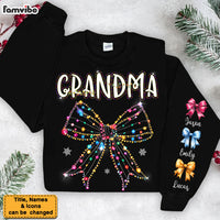 Personalized Gift For Grandma Christmas Light Coquette Bow Unisex Sleeve Printed Standard Sweatshirt 35264 thumb 1
