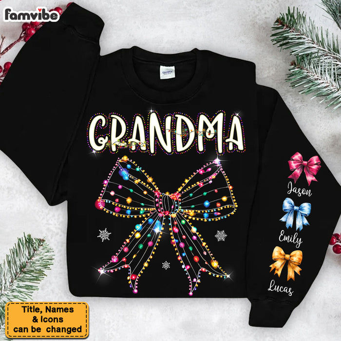 Personalized Gift For Grandma Christmas Light Coquette Bow Unisex Sleeve Printed Standard Sweatshirt 35264 1