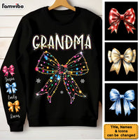 Personalized Gift For Grandma Christmas Light Coquette Bow Unisex Sleeve Printed Standard Sweatshirt 35264 thumb 1