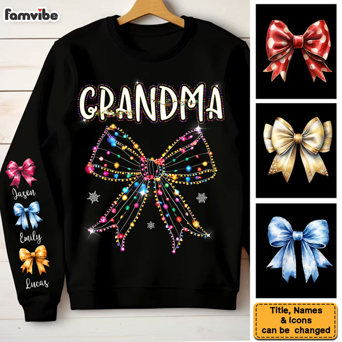 Personalized Gift For Grandma Christmas Light Coquette Bow Unisex Sleeve Printed Standard Sweatshirt 35264 1