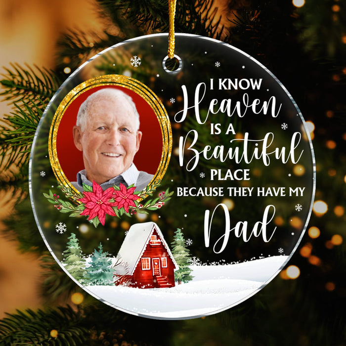Personalized Heaven is a Beautiful Place New Acrylic Circle Ornament 35288 1