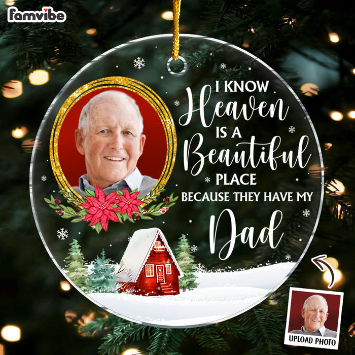 Personalized Heaven is a Beautiful Place New Acrylic Circle Ornament 35288 1