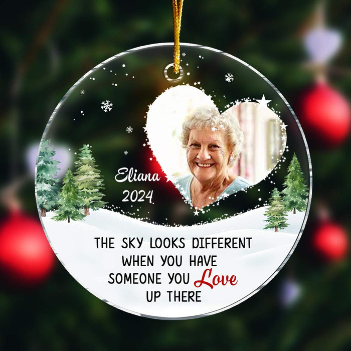 Personalized The Sky Looks Different Memorial New Acrylic Circle Ornament 35289 1