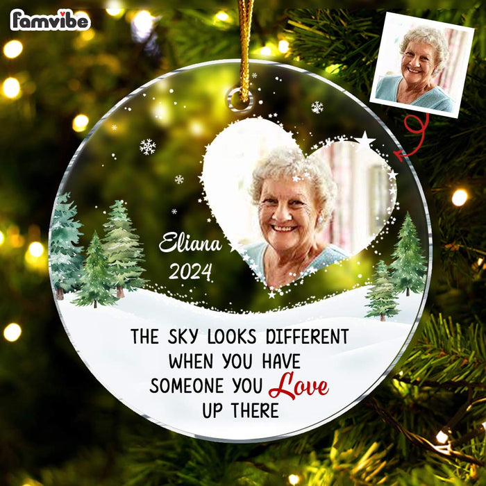 Personalized The Sky Looks Different Memorial New Acrylic Circle Ornament 35289 1