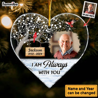 Personalized Memorial Keepsakes Gift I'm Always With You Heart Ornament 35322 thumb 1