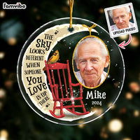 Personalized Memorial Gift Photo Custom The Sky Looks Different New Acrylic Circle Ornament 35323 thumb 1