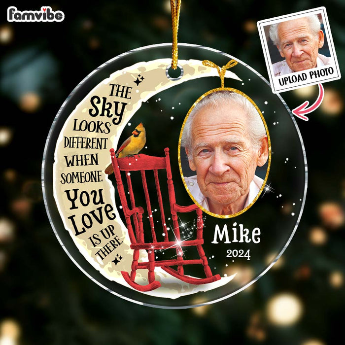 Personalized Memorial Gift Photo Custom The Sky Looks Different New Acrylic Circle Ornament 35323 1