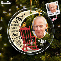 Personalized Memorial Gift Photo Custom The Sky Looks Different New Acrylic Circle Ornament 35323 thumb 1