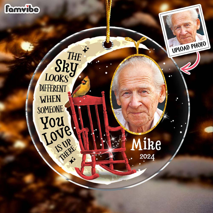 Personalized Memorial Gift Photo Custom The Sky Looks Different New Acrylic Circle Ornament 35323 1