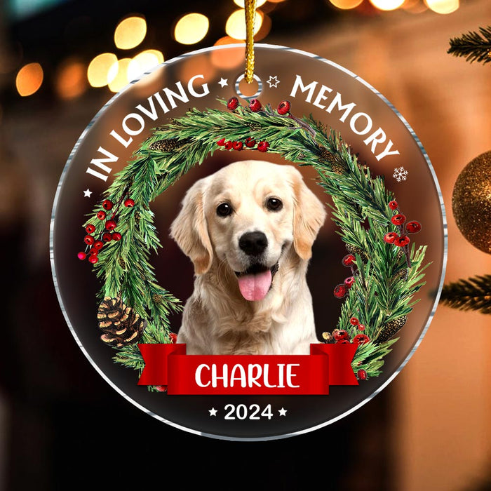Personalized Christmas, Memorial Gift Custom Photo In Loving Memory New Acrylic Circle Ornament 35324 1