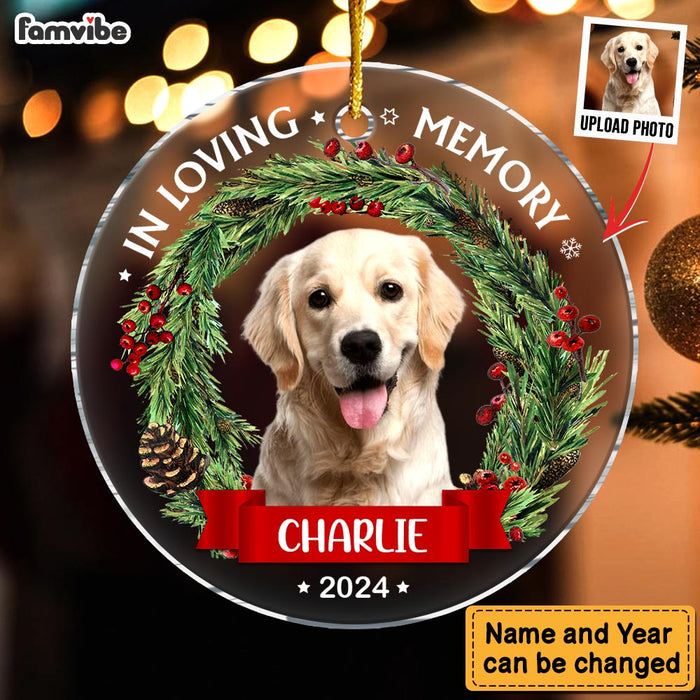 Personalized Christmas, Memorial Gift Custom Photo In Loving Memory New Acrylic Circle Ornament 35324 1
