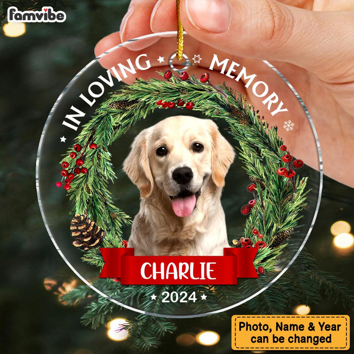 Personalized Christmas, Memorial Gift Custom Photo In Loving Memory New Acrylic Circle Ornament 35324 1