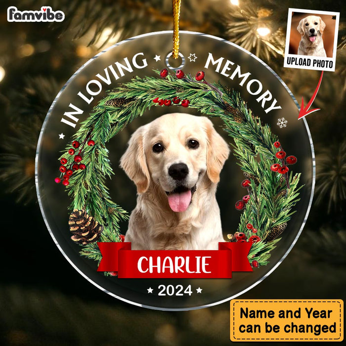 Personalized Christmas, Memorial Gift Custom Photo In Loving Memory New Acrylic Circle Ornament 35324 1