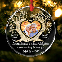 Personalized Memorial Gift For Loss Of Loved Ones Heart Tree Circle Glass Ornament 35351 thumb 1