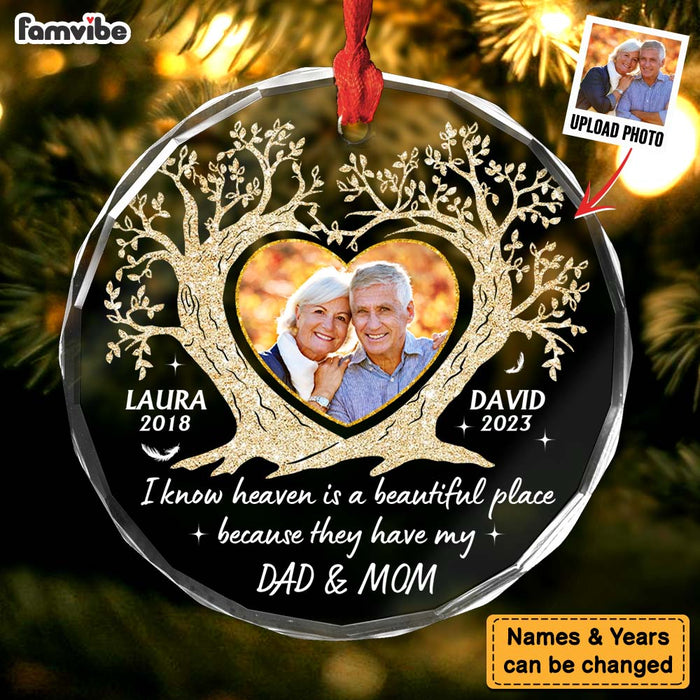 Personalized Memorial Gift For Loss Of Loved Ones Heart Tree Circle Glass Ornament 35351 1