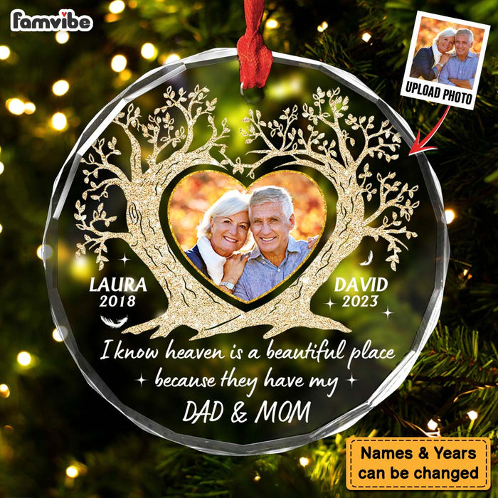 Personalized Memorial Gift For Loss Of Loved Ones Heart Tree Circle Glass Ornament 35351 1
