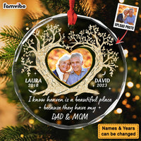 Personalized Memorial Gift For Loss Of Loved Ones Heart Tree Circle Glass Ornament 35351 thumb 1