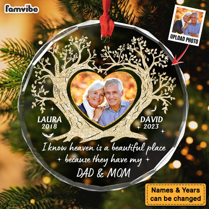 Personalized Memorial Gift For Loss Of Loved Ones Heart Tree Circle Glass Ornament 35351 1