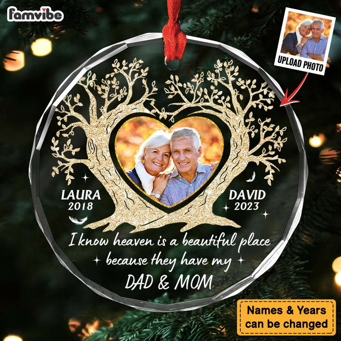 Personalized Memorial Gift For Loss Of Loved Ones Heart Tree Circle Glass Ornament 35351 1