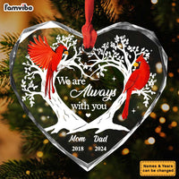 Personalized Memorial Gift Cardinal And Tree Heart Glass Ornaments 35352 thumb 1