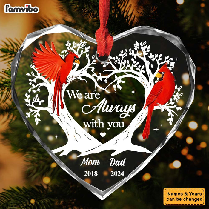 Personalized Memorial Gift Cardinal And Tree Heart Glass Ornaments 35352 1