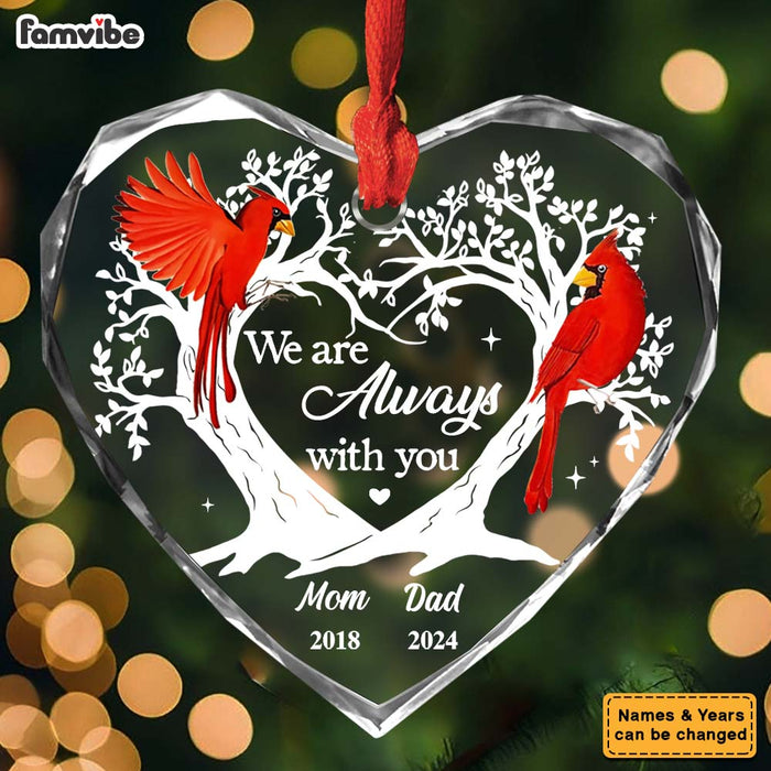 Personalized Memorial Gift Cardinal And Tree Heart Glass Ornaments 35352 1