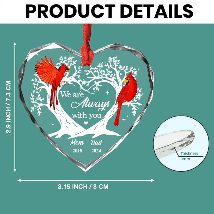 Personalized Memorial Gift Cardinal And Tree Heart Glass Ornaments 35352 1