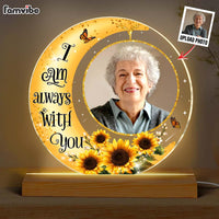 Personalized Memorial Gift Photo Custom I Am Always With You Plaque LED Lamp Night Light 35363 thumb 1
