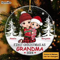 Personalized First Christmas As Grandma Acrylic Circle Ornament 35386 thumb 1