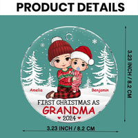 Personalized First Christmas As Grandma Acrylic Circle Ornament 35386 thumb 1