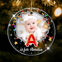 Personalized Gift For Granddaughter Grandson Merry Christmas Acrylic Circle Ornament 35424 thumb 1