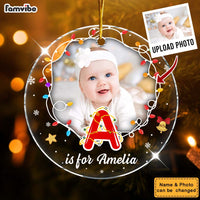 Personalized Gift For Granddaughter Grandson Merry Christmas Acrylic Circle Ornament 35424 thumb 1