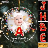 Personalized Gift For Granddaughter Grandson Merry Christmas Acrylic Circle Ornament 35424 thumb 1