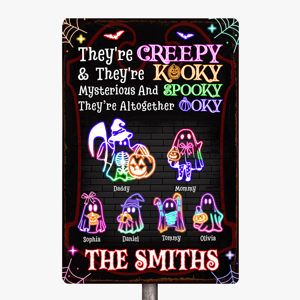 Personalized Halloween Family Boo Neon Metal Sign 35430 Primary Mockup
